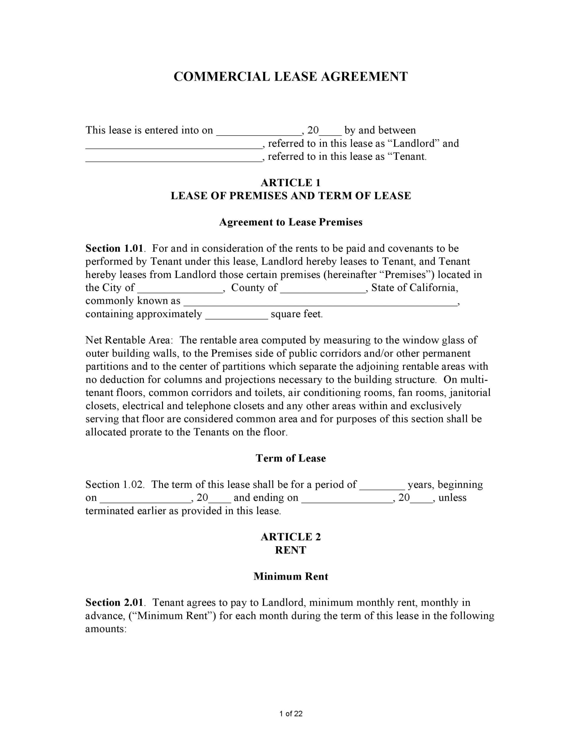 Download Free California Commercial Lease Agreement | Printable Lease In Free Printable Commercial Lease Agreement Template