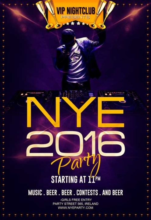 Download Free New Year Eve Party Flyer Template Throughout Free New Years Eve Flyer Template
