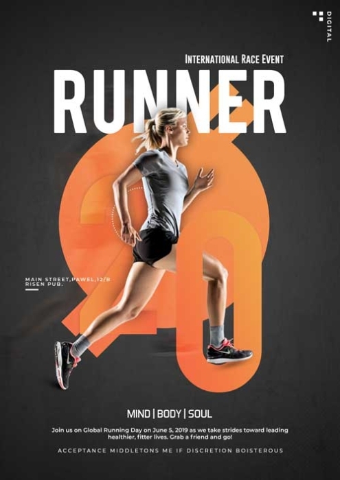 Download Marathon Running Sport Free Flyer Template | Freepsdflyer In Sports Flyer Template Free
