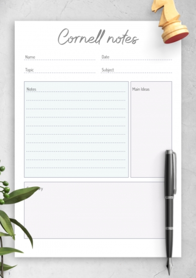 Download Printable Cornell Method Note Taking Template Pdf For Onenote Cornell Notes Template