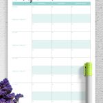 Download Printable Monthly Menu Planner Pdf For Menu Schedule Template