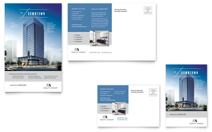 Downtown Apartment Postcard Template – Word & Publisher Pertaining To Postcard Size Template Word
