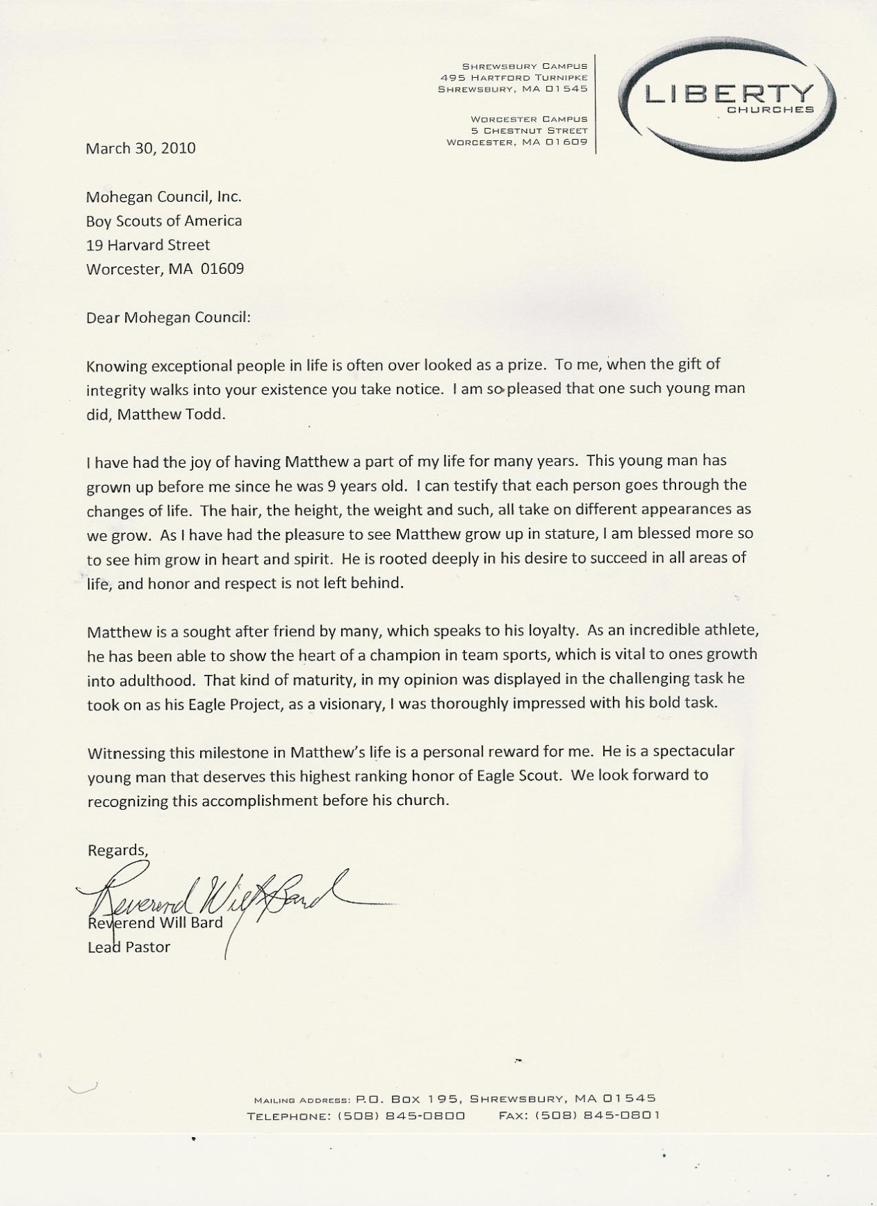 Eagle Scout Letter Of Recommendation Example For Your Needs - Letter Pertaining To Eagle Scout Recommendation Letter Template