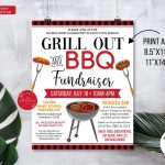 Editable Bbq Grill Out Fundraiser Flyer Pto Pta Poster Church | Etsy With Bbq Fundraiser Flyer Template