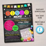 Editable Bingo Night Flyer Printable Pta Pto Flyer School | Etsy For Bingo Night Flyer Template