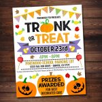 Editable Trunk Or Treat Flyer/Invitation Printable Halloween | Etsy Within Trunk Or Treat Flyer Template