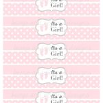 Editable Water Bottle Label Elephant Girl Baby Shower - Design Your Own pertaining to Free Water Bottle Labels For Baby Shower Template