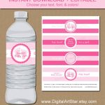 Editable Water Bottle Labels Diy Printable Pink Baby Shower – Etsy Pertaining To Baby Shower Bottle Labels Template