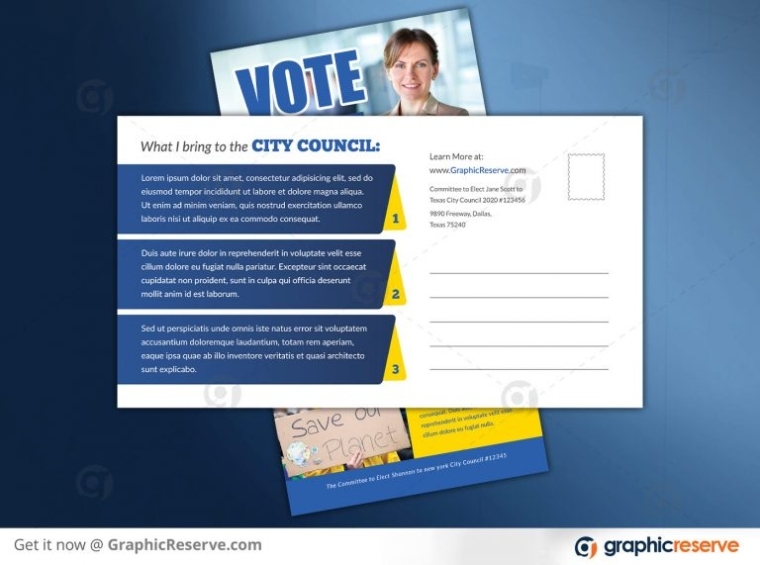 Election Campaign Political Postcard Design Template – Graphic Reserve Regarding Political Postcard Template
