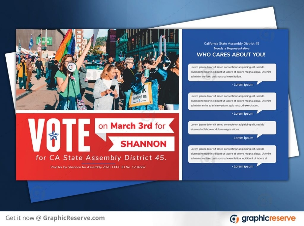 Election Campaign Political Postcard Design Template - Graphic Reserve Within Political Postcard Template