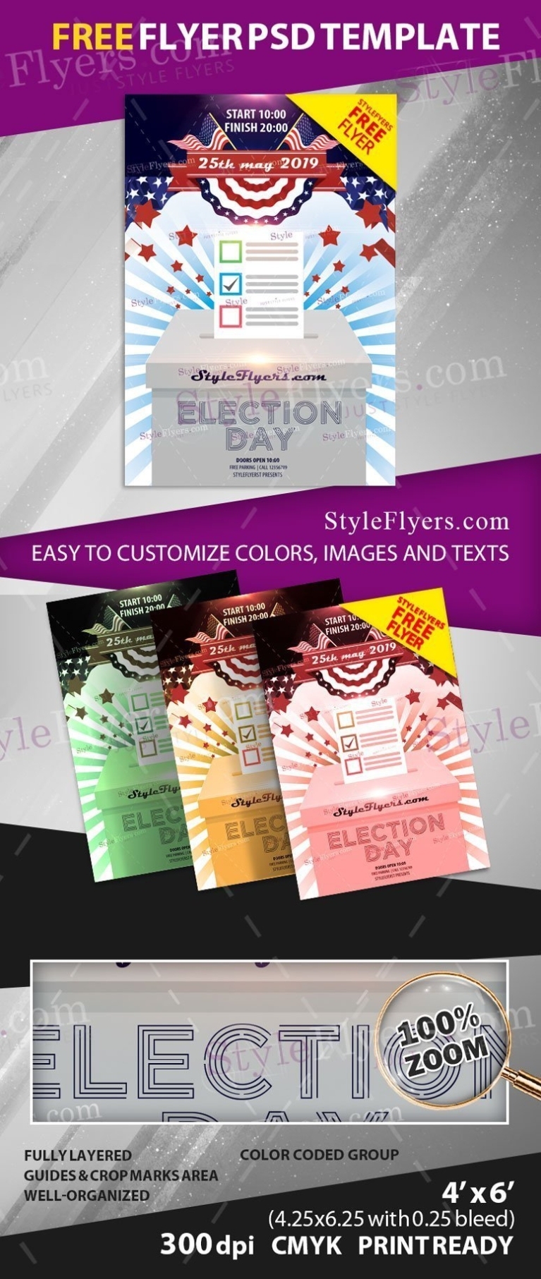 Election Day Free Flyer Psd Template Free Download #28427 – Styleflyers Throughout Picture Day Flyer Template
