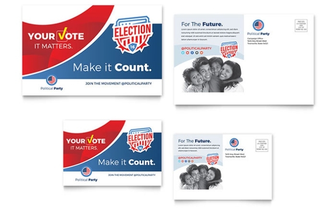 Election Postcard Template Design intended for Indesign Postcard Template 4X6