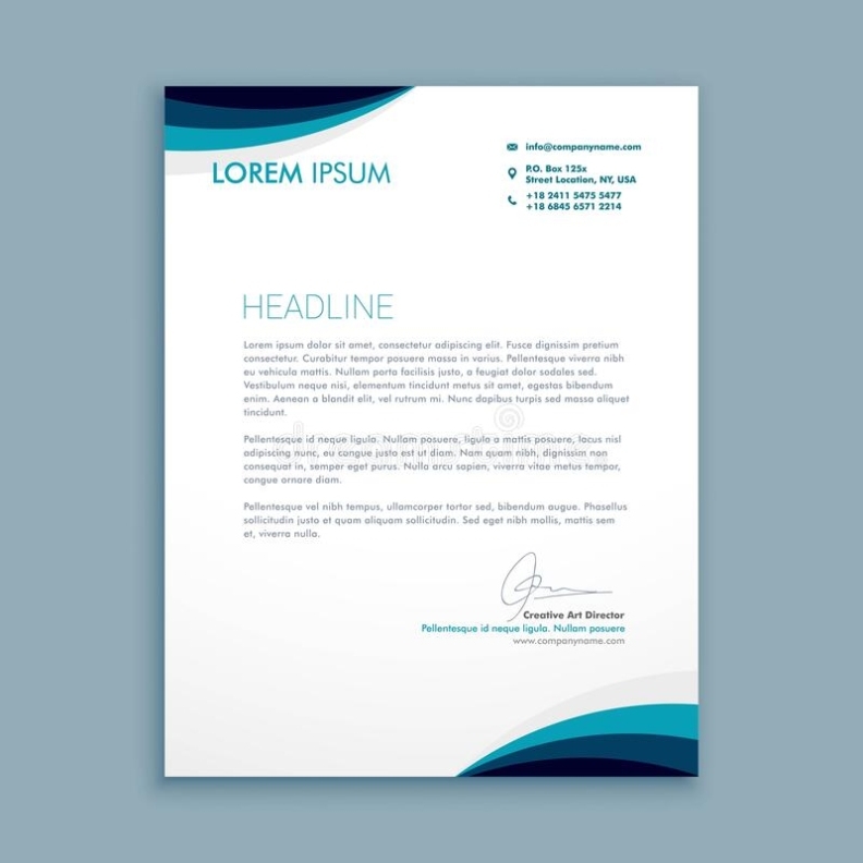 Elegant Business Letterhead Template In Creative Style With Modern Within Elegant Letterhead Template
