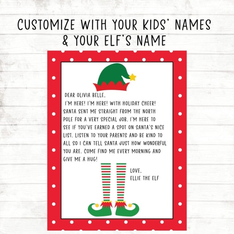 Elf Arrival Letter Printable Elf Letter Personalized Elf | Etsy Intended For Elf On The Shelf Arrival Letter Template