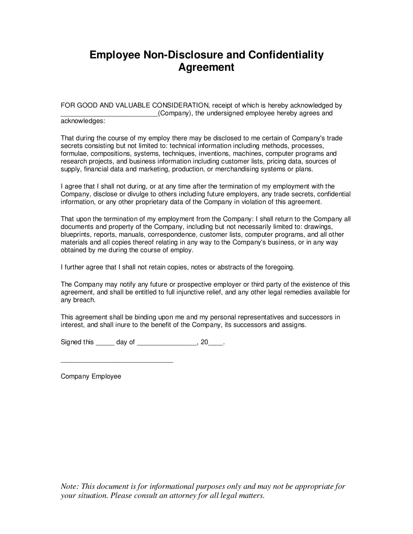 Employee Confidentiality Agreement - 11+ Examples, Format, Pdf | Examples With Regard To Standard Confidentiality Agreement Template