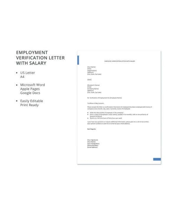 Employee Verification Letter - 14+ Free Word, Pdf Documents Download in Employment Verification Letter Template Word