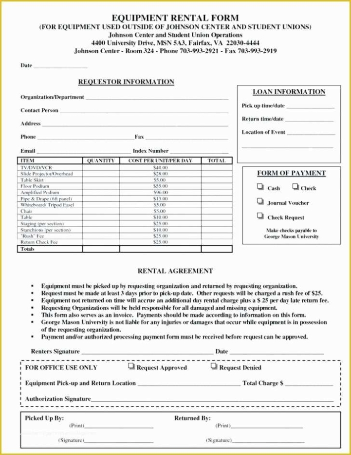 Equipment Rental Agreement Fillable Pdf Free Printable Legal Forms In Tool Rental Agreement Template
