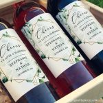 Eucalyptus Geometric Editable Wine Bottle Labels, Full Size Wine Bottle In Diy Wine Label Template