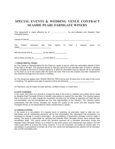 Event Venue Contract Examples – 10+ In Pdf | Ms Word | Google Docs Intended For Venue Hire Agreement Template
