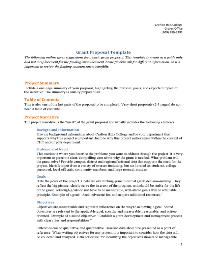 Example Of Grant Proposal Template Free Download In Funding Proposal Template