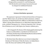 Exclusive Distribution Agreement Template Pdf| Agreements With Pharmaceutical Supply Agreement Template