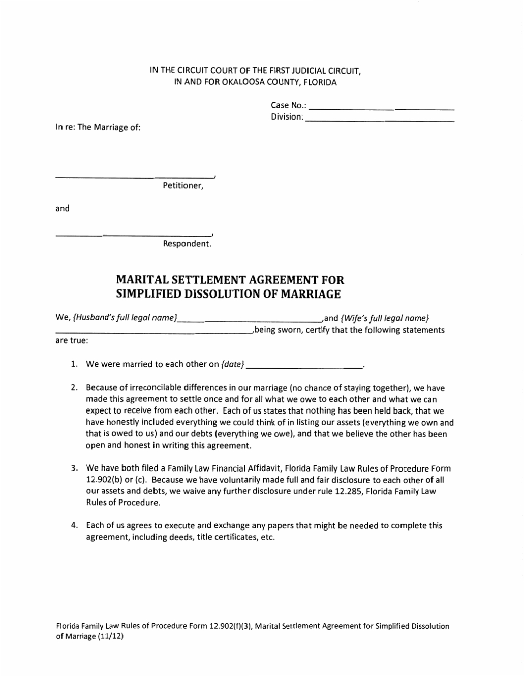Family Settlement Agreement Sample | Master Of Template Document Throughout Settlement Agreement Letter Template