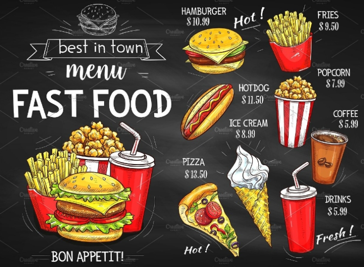 Fast Food Restaurant Menu Template : Fast Food Menu Flyer #2 | Fast With Fast Food Menu Design Templates