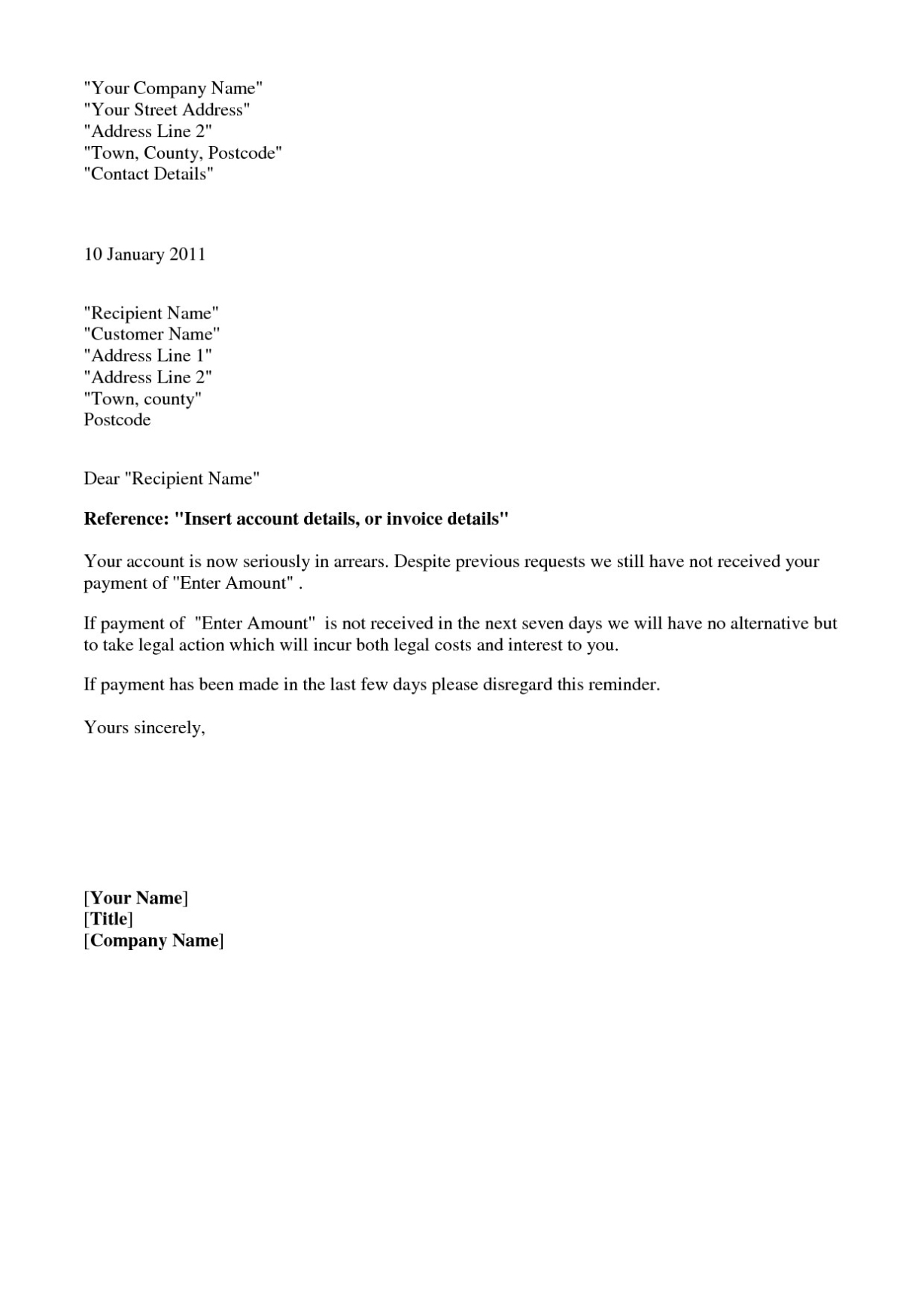 Final Notice Before Legal Action Letter Template Uk Samples – Letter Pertaining To Legal Debt Collection Letter Template