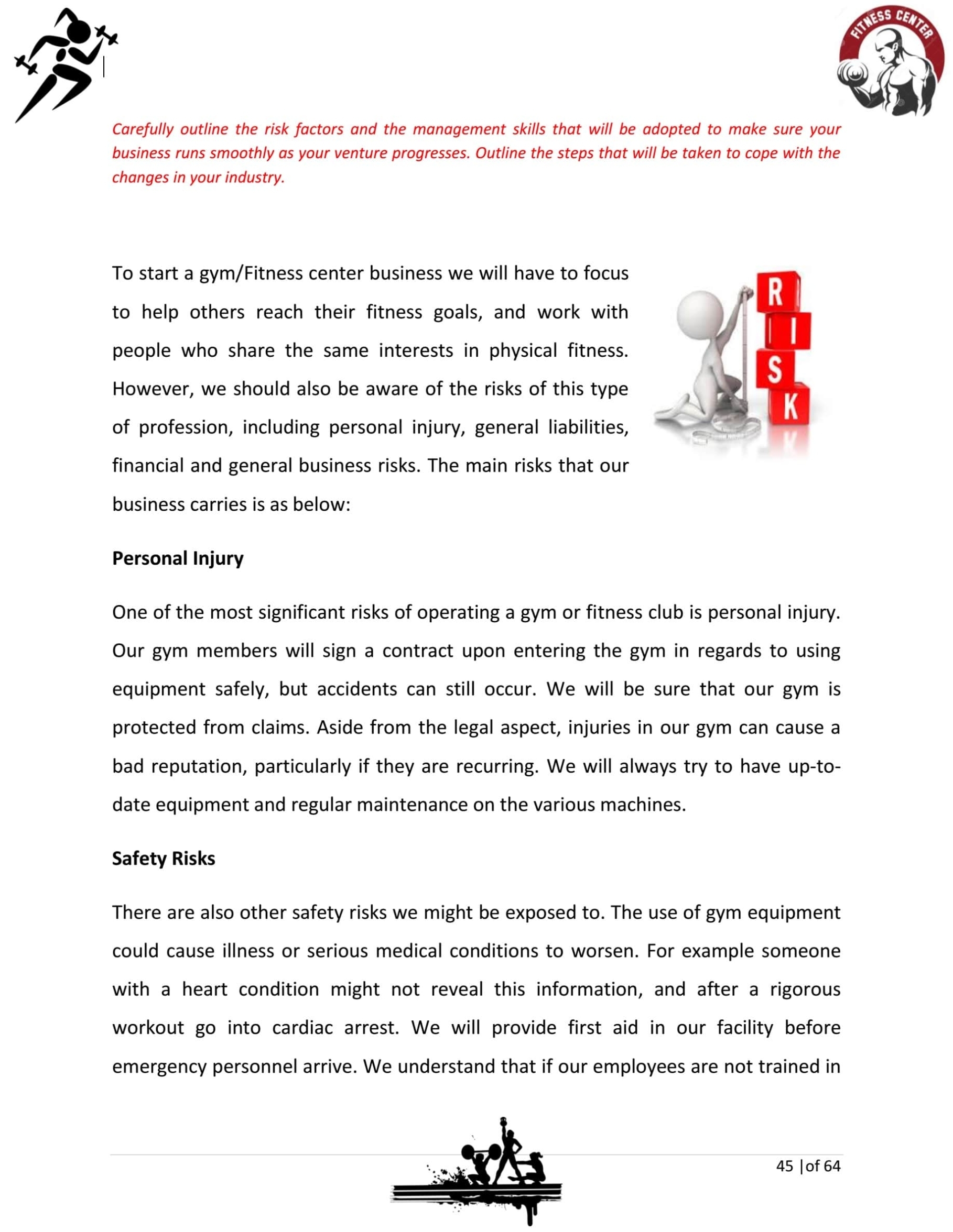 Fitness Gym Business Plan Template Sample Pages - Black Box Business Plans with regard to Business Plan Template For Gym