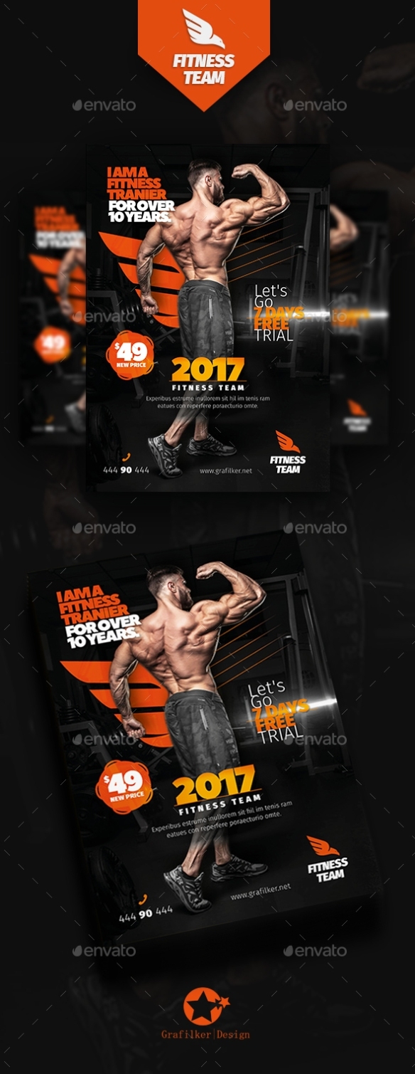 Fitness Time Flyer Templates By Grafilker | Graphicriver Intended For Fitness Boot Camp Flyer Template