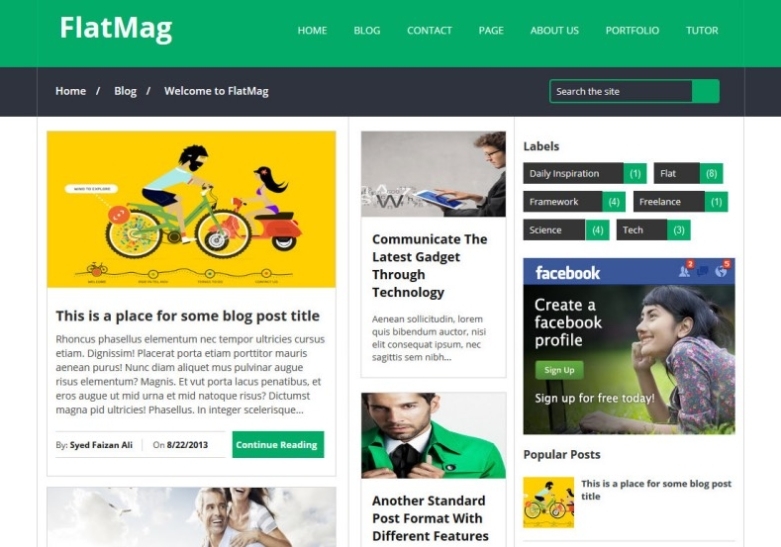Flat Mag Blogger Template 2014 Free Download In Free Blogger Templates For Business