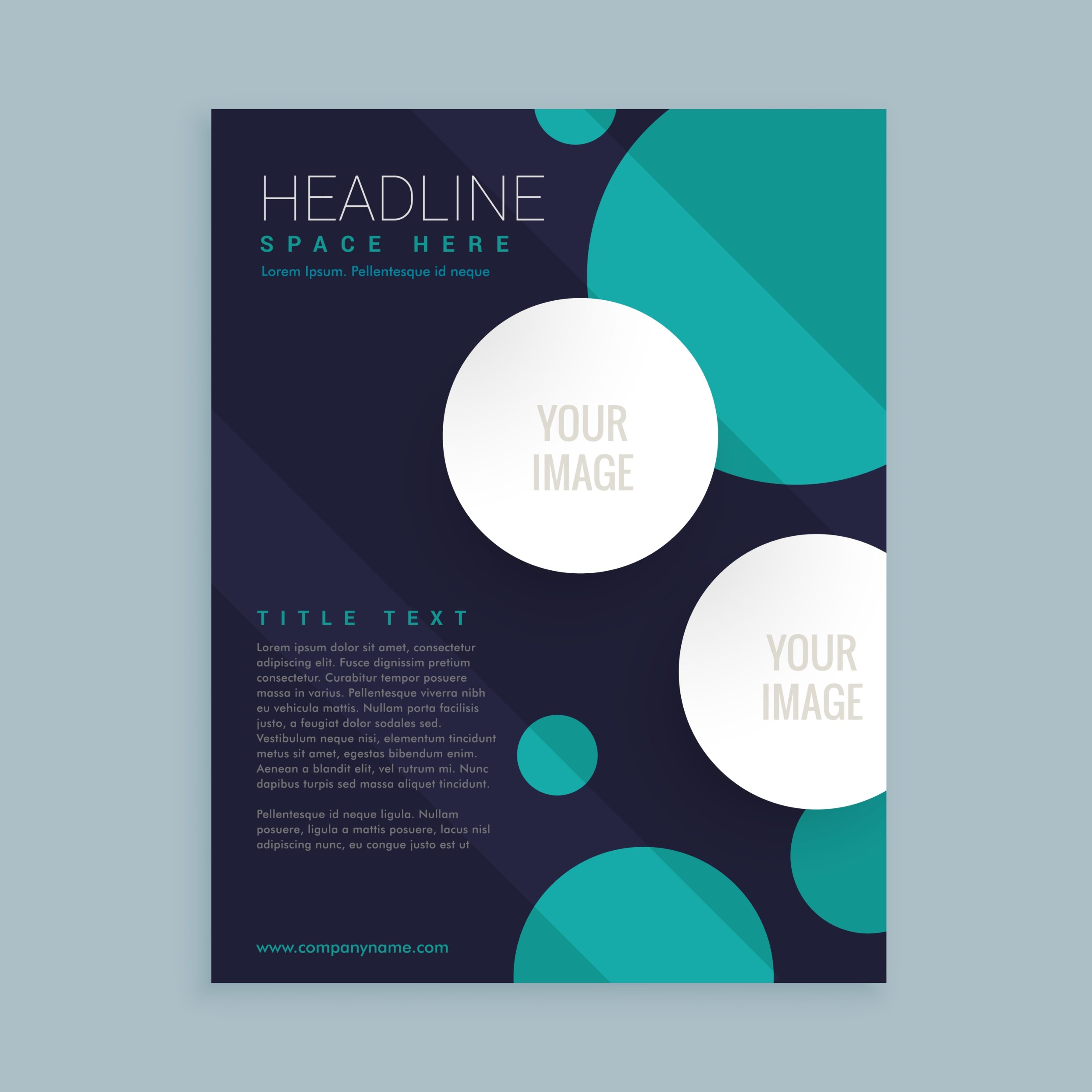 Flyer Brochure Template Design With Circles – Download Free Vector Art With Regard To Create A Free Flyer Template