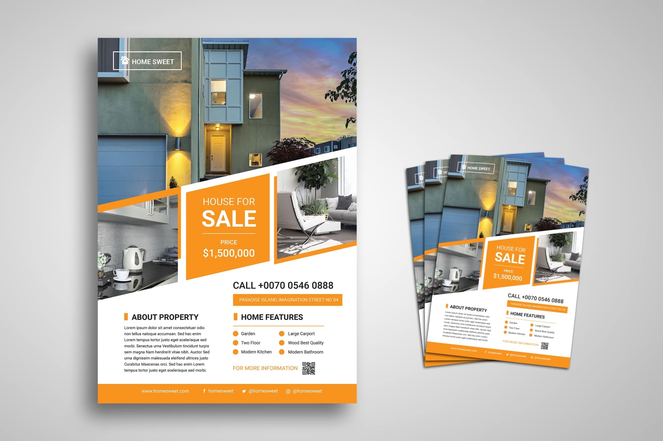 Flyer Template – House For Sale – Ui Creative Pertaining To Free House For Sale Flyer Templates