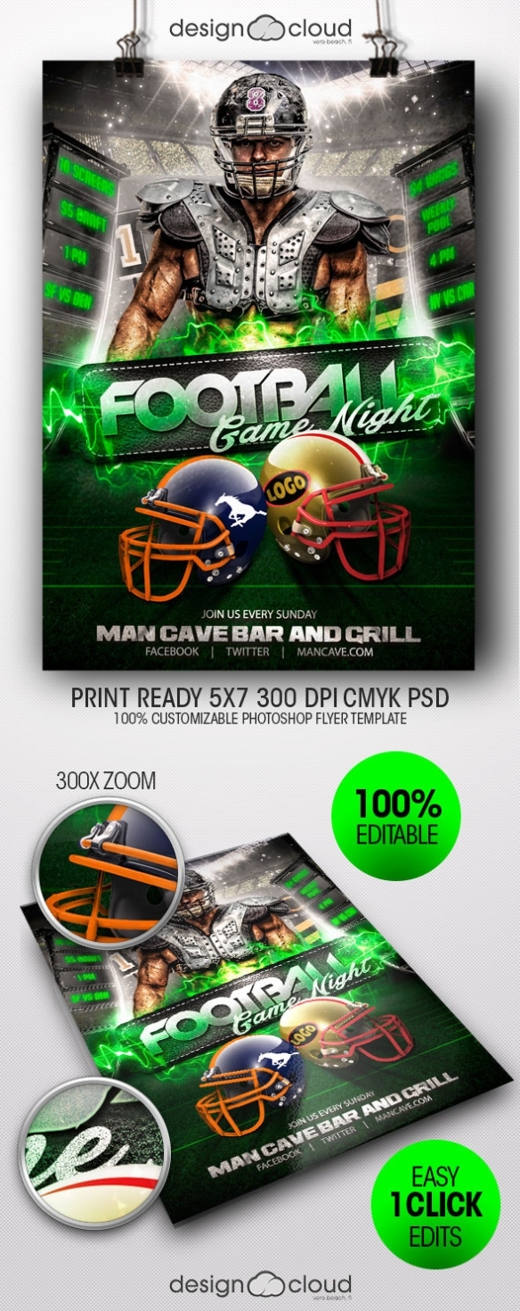 Football Game Night Flyer Template On Behance In Game Night Flyer Template
