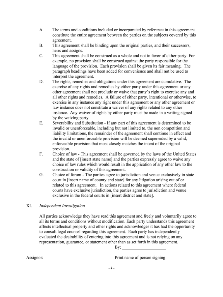 Form Of Intellectual Property Assignment Agreement - Fill Out And Sign pertaining to Intellectual Property Assignment Agreement Template
