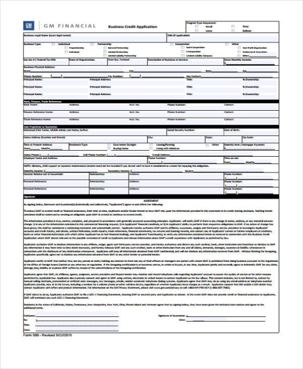 Free 10+ Business Credit Application Forms In Pdf | Ms Word For Business Account Application Form Template