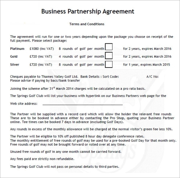 Free 10+ Sample Business Partnership Agreement Templates In Google Docs Within Small Business Agreement Template