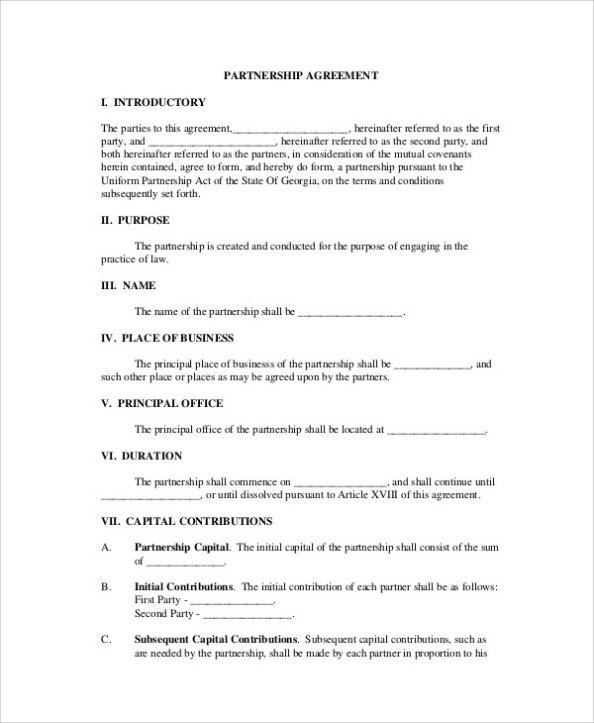 Free 10+ Sample Business Partnership Agreement Templates In Pdf | Ms Regarding Business Contract Template For Partnership