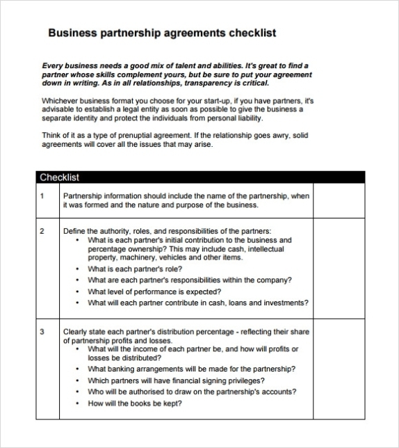 Free 10+ Sample Business Partnership Agreement Templates In Pdf | Ms within Free Small Business Partnership Agreement Template