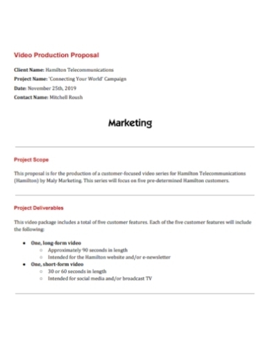 Free 10+ Video Production Proposal Samples [ Project, Marriage, Service ] With Regard To Video Production Proposal Template