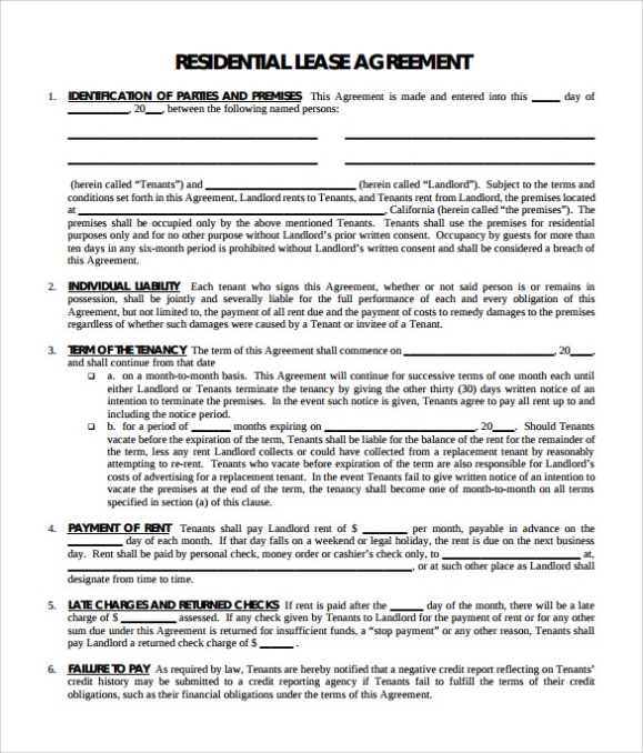 Free 11+ Residential Lease Agreement Templates In Pdf | Ms Word With Regard To Yearly Rental Agreement Template