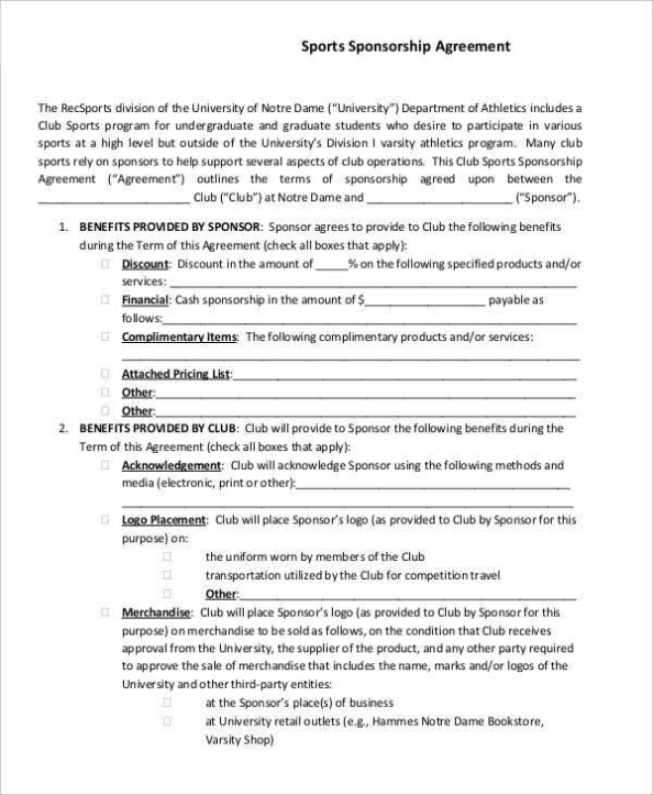Free 11+ Sponsorship Agreement Templates In Ms Word | Pages | Google Regarding Event Sponsorship Agreement Template