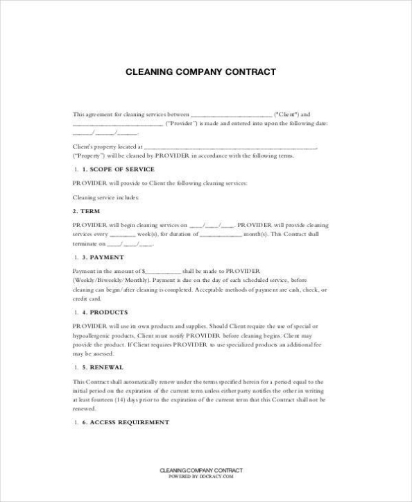Free 14+ Cleaning Contract Samples In Pdf | Ms Word | Google Docs | Pages For Free Commercial Cleaning Contract Templates