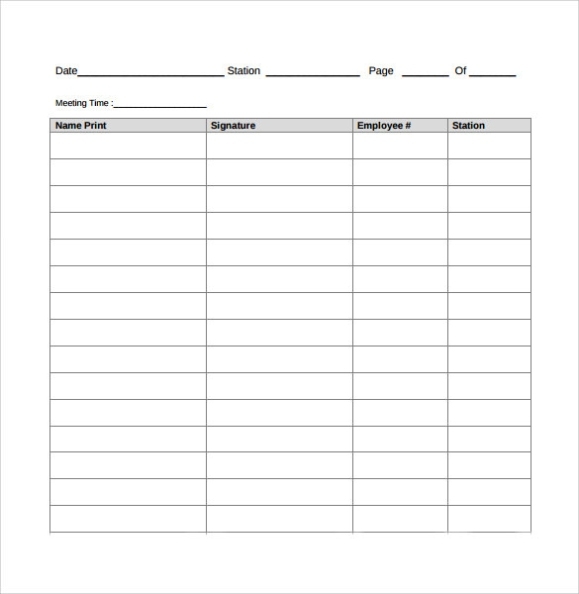 Free 14+ Sample Meeting Sign In Sheet Templates In Pdf | Ms Word Regarding Meeting Sign In Sheet Template