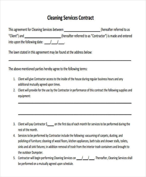 Free 15+ Service Contract Templates In Ms Word | Google Docs | Apple For House Cleaning Service Agreement Template