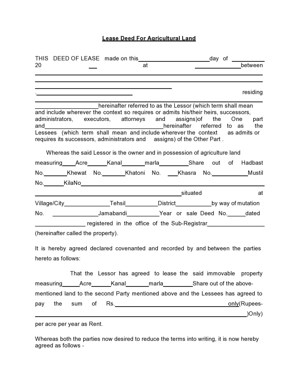 Free 16 Sample Land Lease Agreement Templates In Pdf Ms Word - Simple Within Ranch Lease Agreement Template