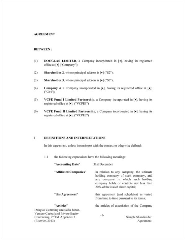 Free 17+ Shareholders Agreement Samples And Templates In Pdf | Ms Word Inside Nominee Shareholder Agreement Template
