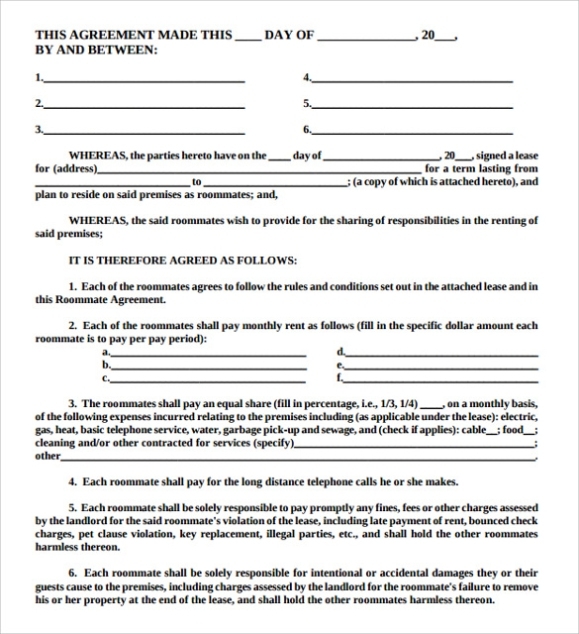Free 18+ Room Rental Agreement Templates In Pdf | Ms Word | Google Docs With Free Roommate Lease Agreement Template