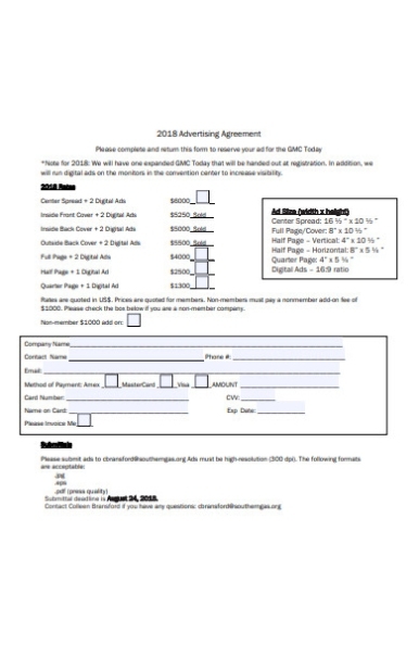 Free 20+ Advertising Agreement Forms In Pdf | Ms Word With Free Online Advertising Agreement Template