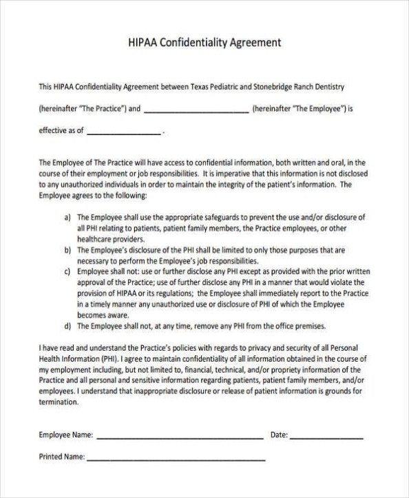 Free 20+ Confidentiality Agreement Forms In Pdf | Ms Word With Regard To Training Agreement Between Employer And Employee Template